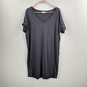 Michael Stars T-shirt Dress Womens L Black Minimal Casual Summer Work Office